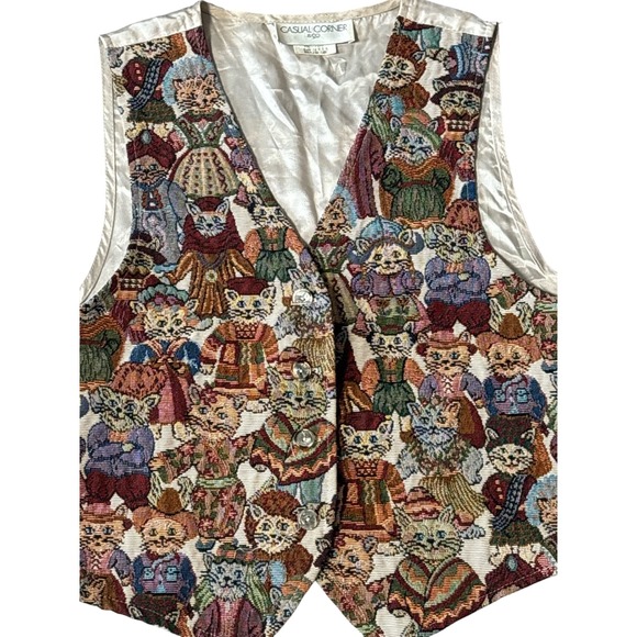 Vintage 90s Casual Corner Tapestry
Cat Vest - Picture 2 of 7